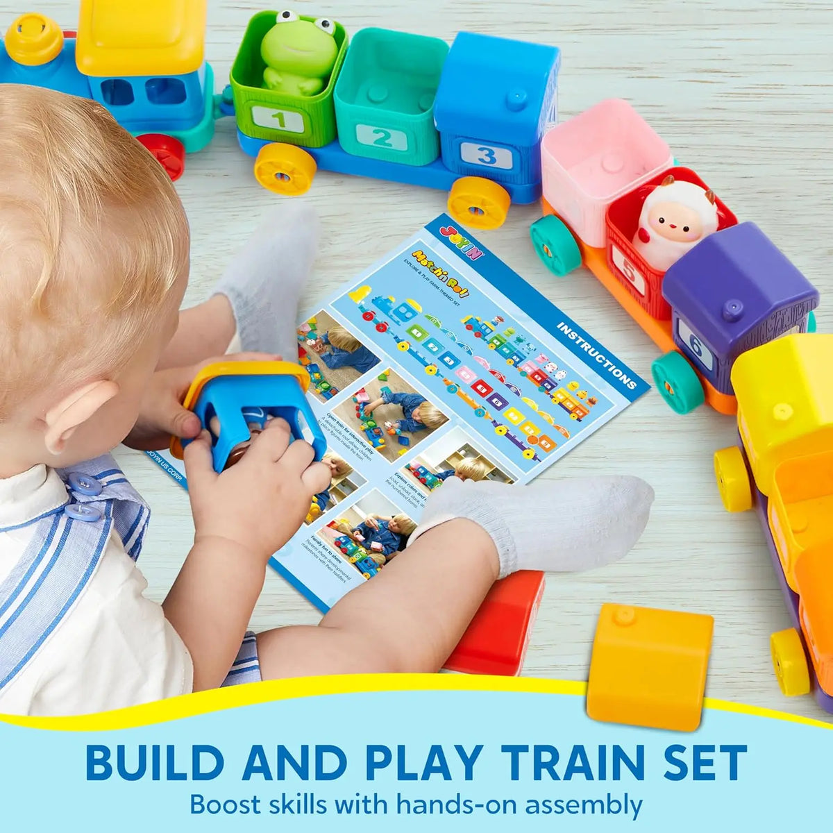 Learning Farm Train Counting Matching & Sorting Montessori Including 9 Farm Animals for Baby Christmas Birthday Gift