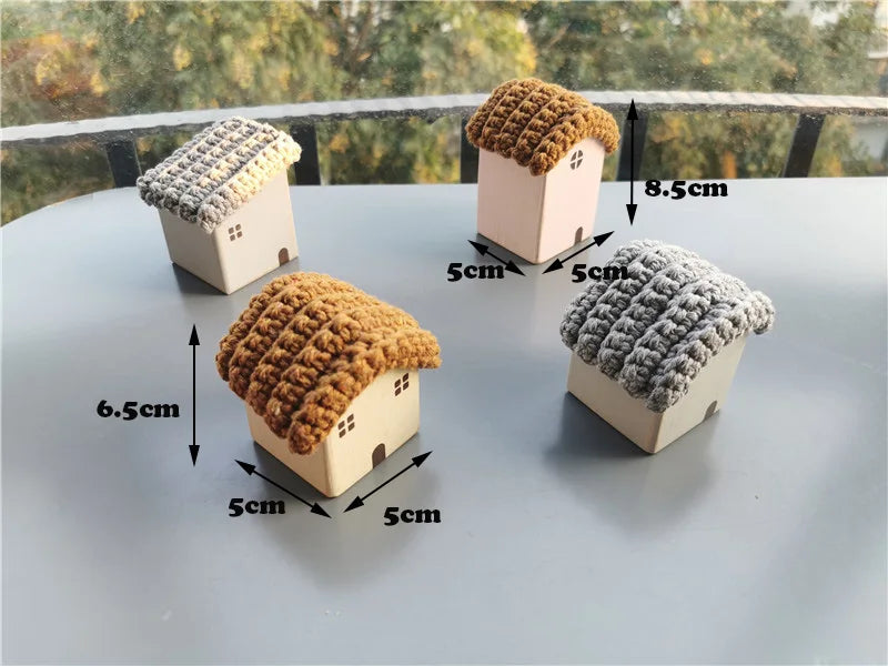 Kids Wooden Toys Pastel Building Blocks Stacking Crochet House  Animals Rainbow Forest Trees