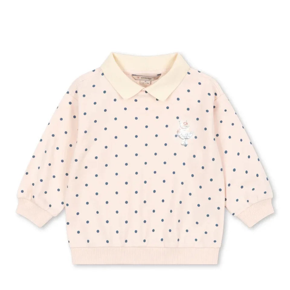 2026 Autumn and Winter New Children's Clothing KS Boys and Girls Collar Polka Dot Love Top Sweatshirt Hoodie Shorts Set