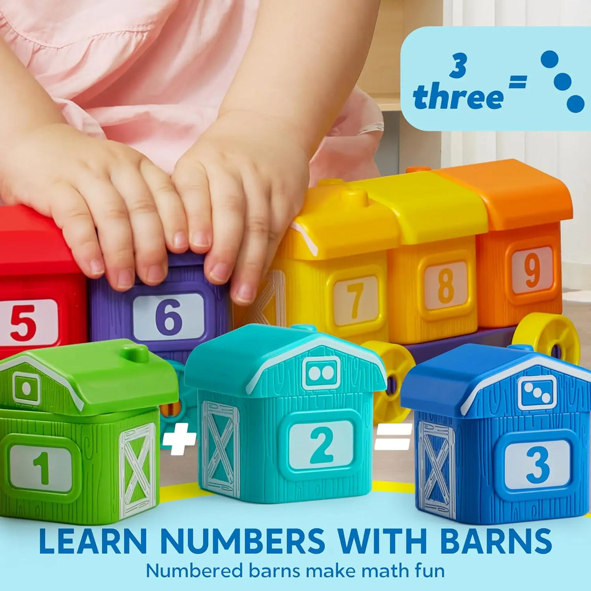 Learning Farm Train Counting Matching & Sorting Montessori  Including 9 Farm Animals for Baby Christmas Birthday Gift