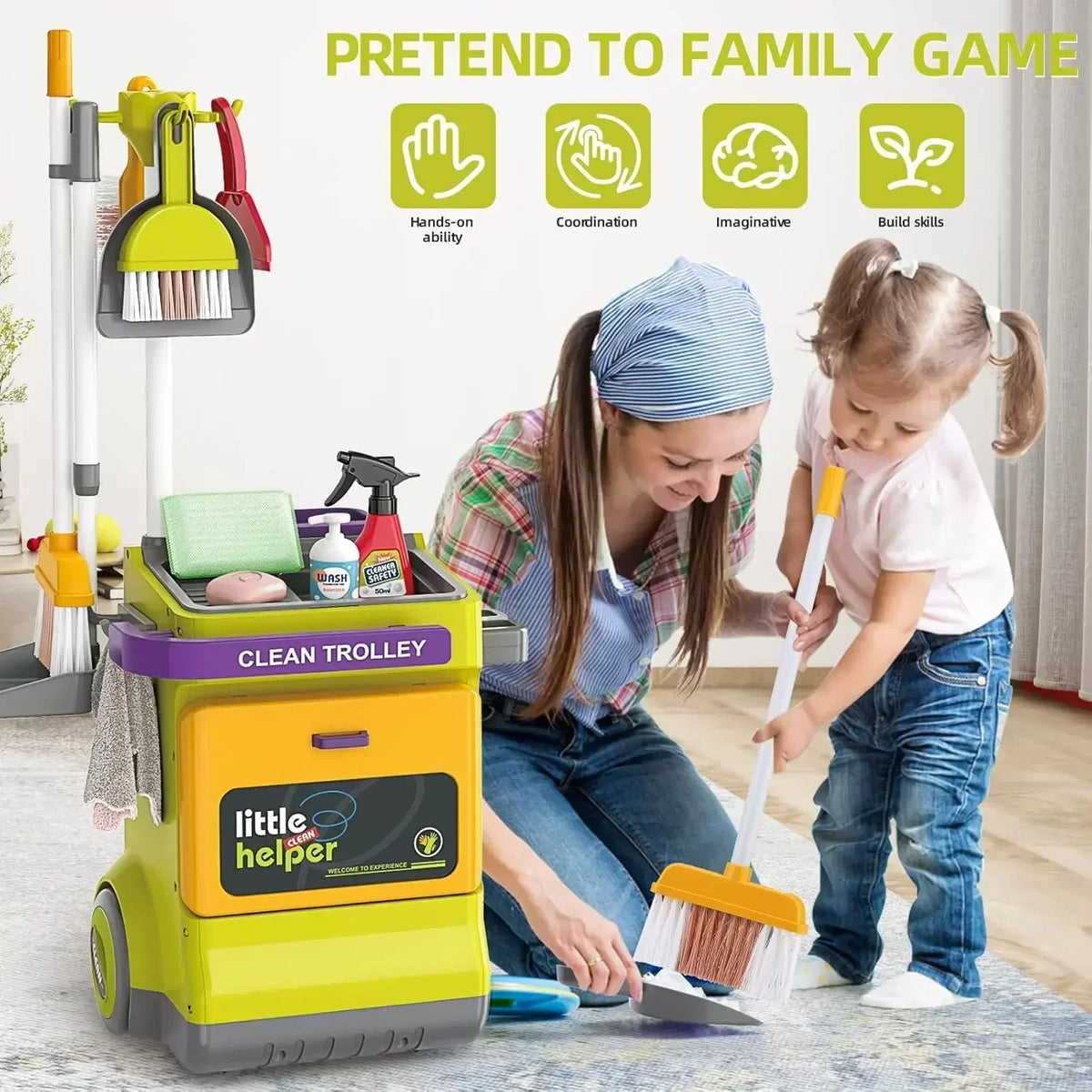 Children Housekeeping Set Home Cleaning Games Electric Vacuum Cleaner housework Girl Role Pretend Play House Toys Girls Kids