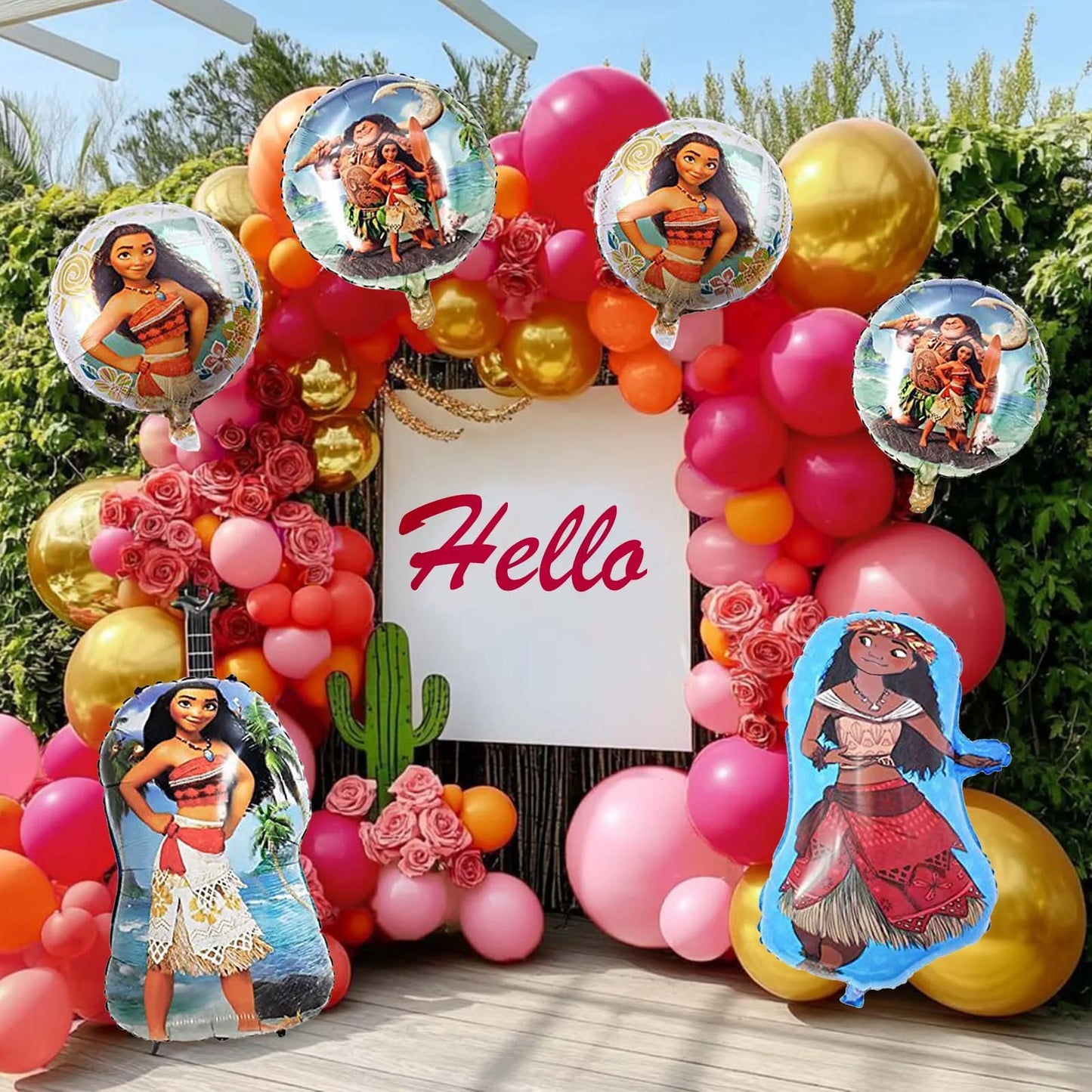 6Pcs Moana Balloons, Moana Party Decoration Foil Balloon for Party Supplies Birthday