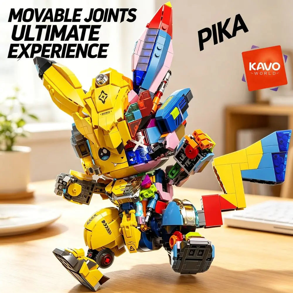 1505PCS DIY Mecka Mouse Building Block Set Semi-Transparent Anime Disassembly Glow Light Up Bricks Model for Building Fans Construction Kit