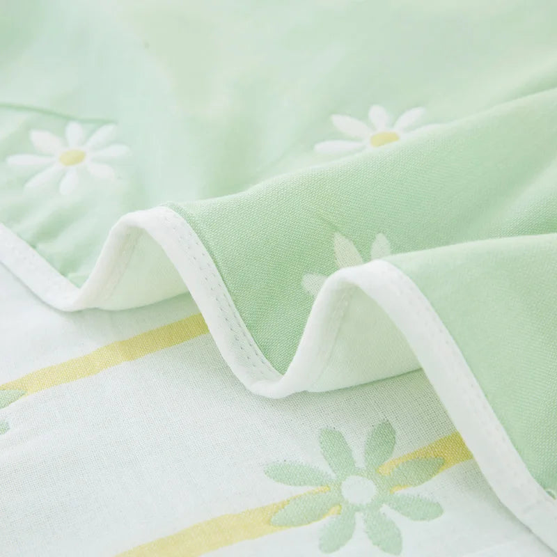 Breathable 6-layer Muslin Blanket for Children Adult 100% Cotton Sofa Bed Throw Blankets Soft Skin-Friendly Towel Blanket Summer