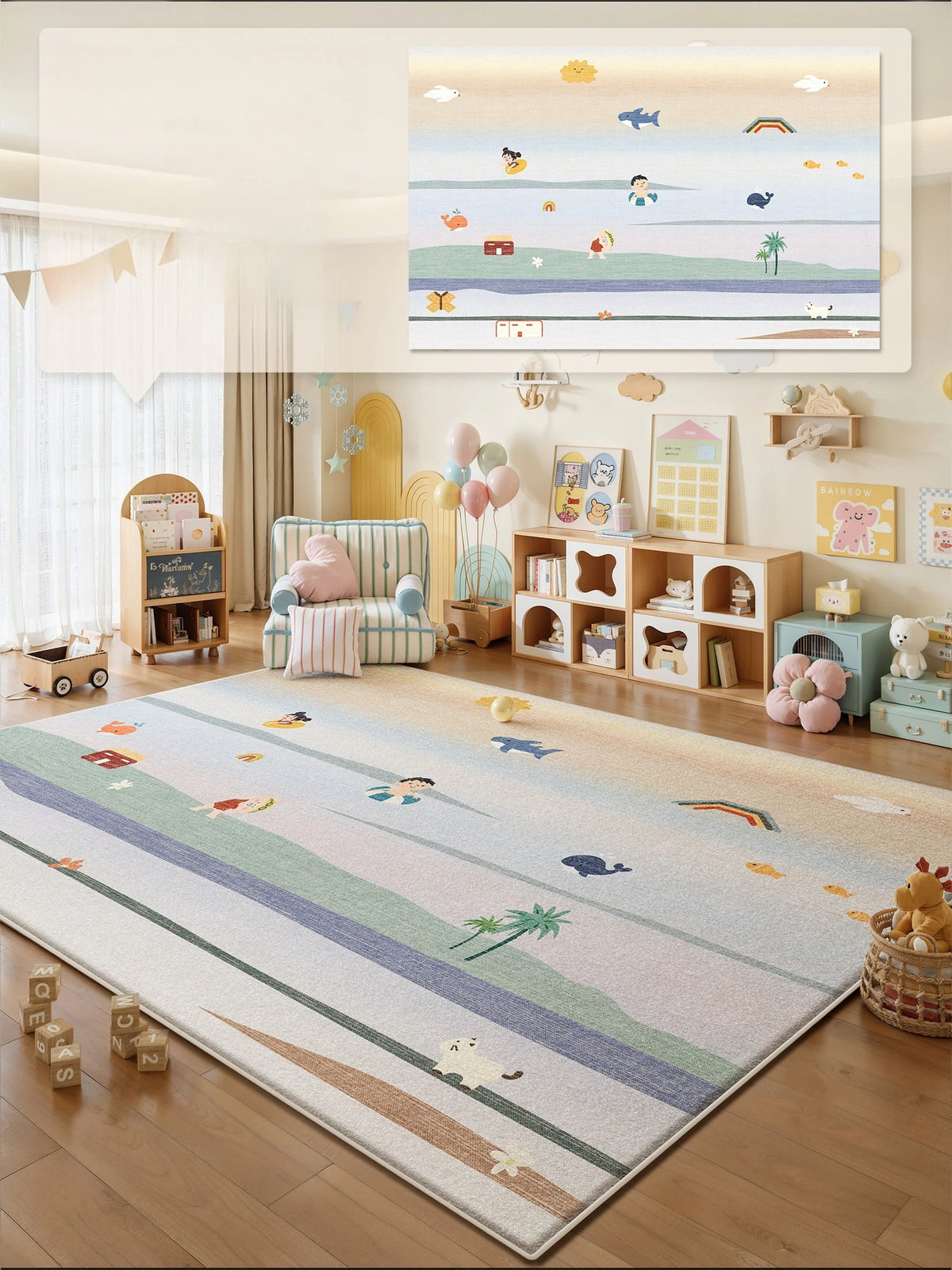 Cartoon Style Bedroom Decor Carpet Thicken Plush Carpets for Living Room Large Area Children's Floor Mat Fluffy Soft Bedside Rug
