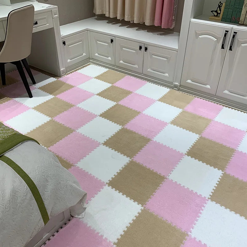 Soft Plush  Baby Play Mat Foam Children's Carpet Interlocking Exercise Tiles Floor Carpet And Rug for Kids Pad 30*30 CM