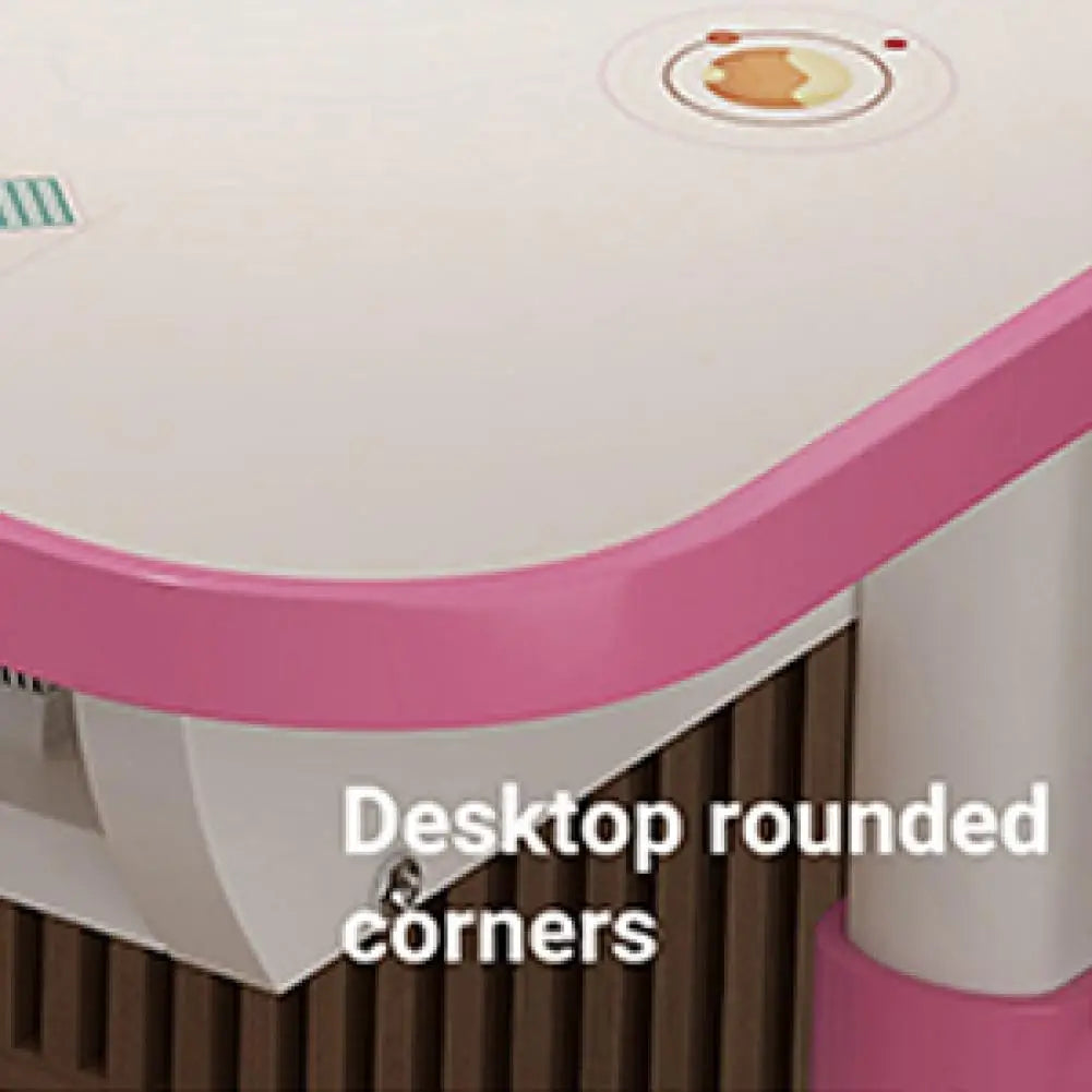 2Pcs/Set Study Desk Chair Set Cartoon Pattern Kids Adjustable Height Study Drawer Table with Chair Set