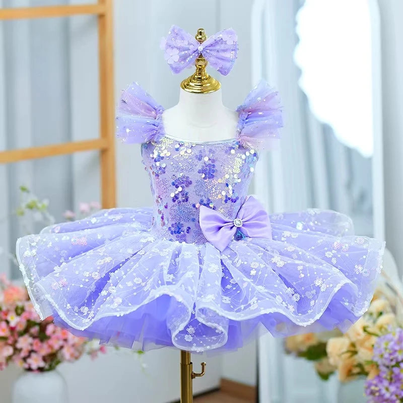 Children's tutu dress kindergarten dance sequins professional tutu kids girls performance costume Ballet Dress