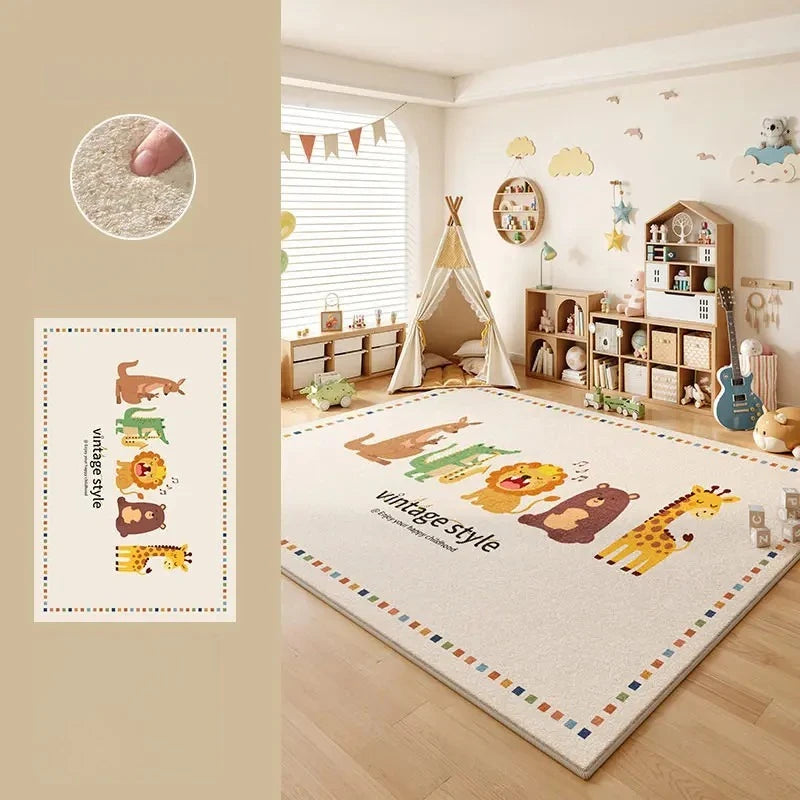 Cartoon Style Bedroom Decor Carpet Thicken Plush Carpets for Living Room Large Area Children's Floor Mat Fluffy Soft Bedside Rug