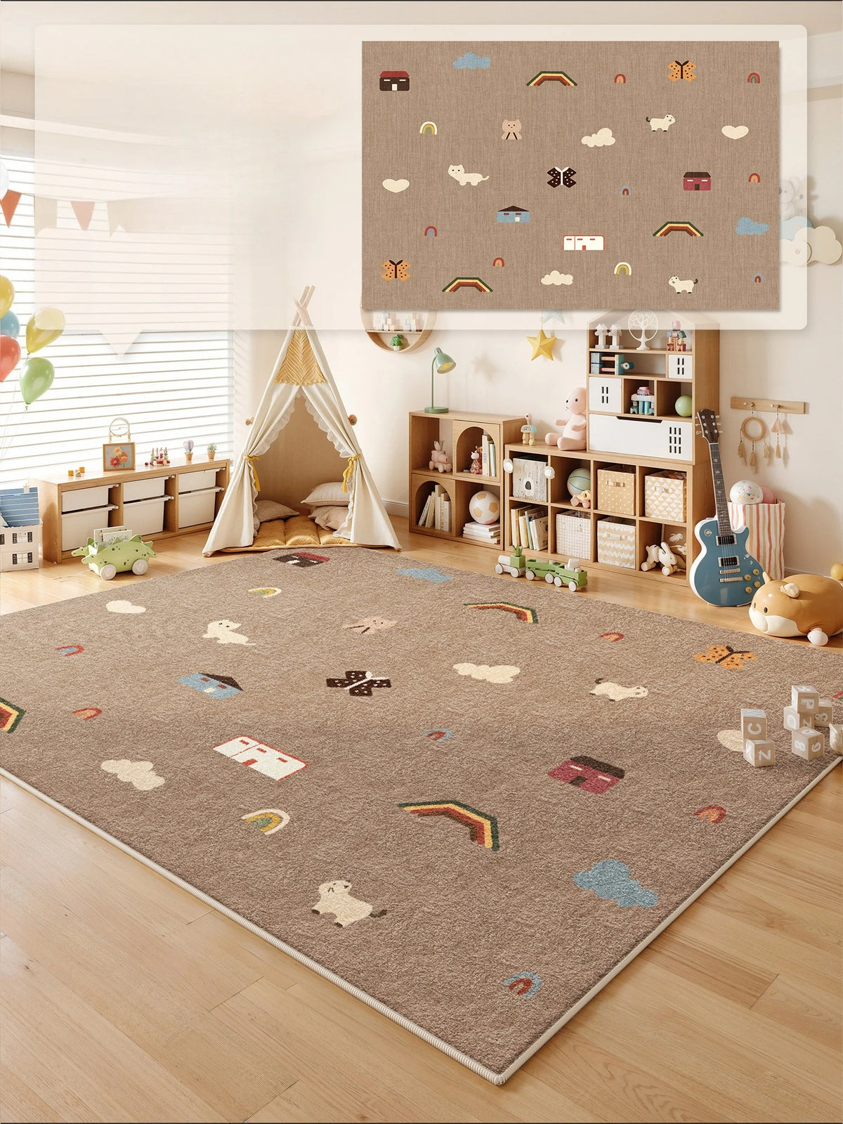 Cartoon Style Bedroom Decor Carpet Thicken Plush Carpets for Living Room Large Area Children's Floor Mat Fluffy Soft Bedside Rug
