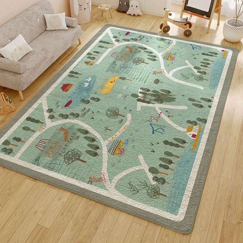 Children Room Large Area Decorative Carpet Living Room Carpet Non Slip Washable Rug Washable Cute Cartoon Home Rug 러그