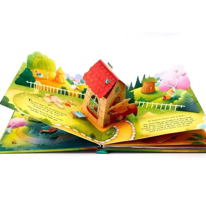 Pop-Up Three Little Pigs English 3D Flap Picture Books Kids Reading Book baby learn English language Books for Children