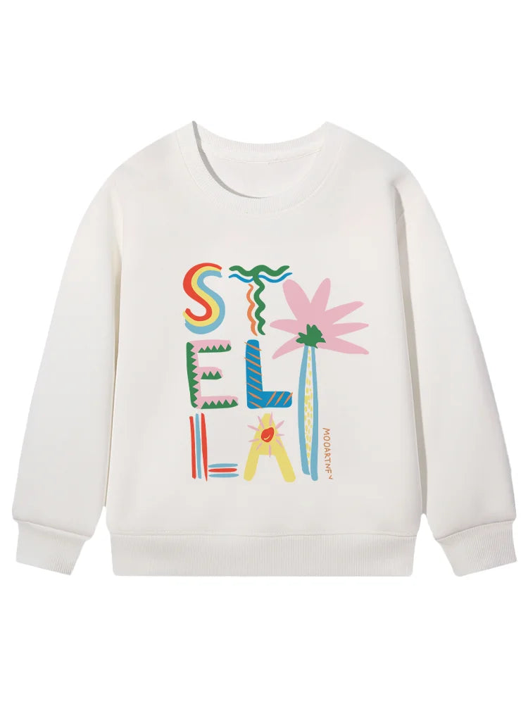 cute sweet girl sweatshirt kids winter clothes top cartoon anime letter graphics print baby girls hoodies fashion child pullover