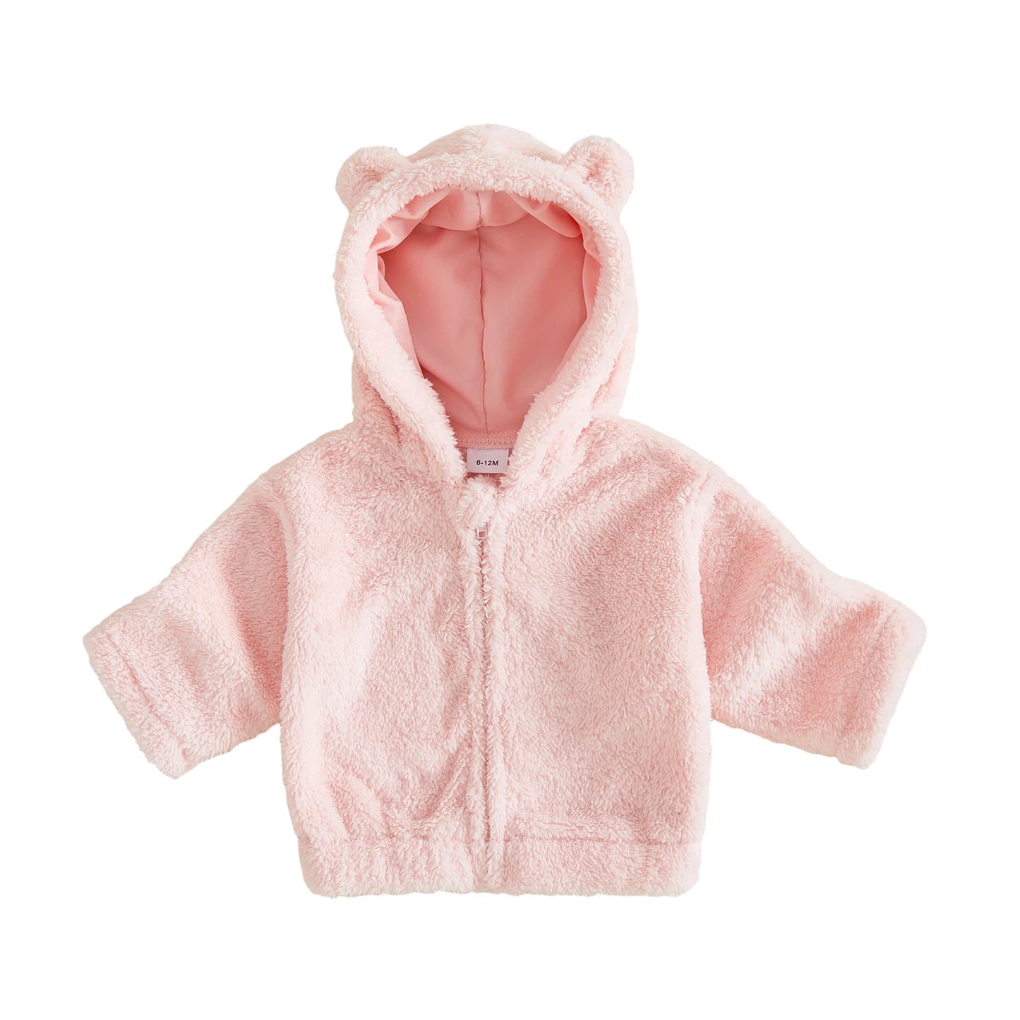 Toddler Baby Girl Jacket With With Ears Hood Zip Fleece Ears Hood Fleece Jacket With Warm-Winter Toddler Baby Girl