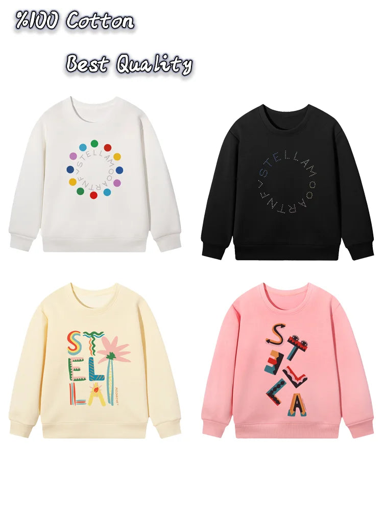 cute sweet girl sweatshirt kids winter clothes top cartoon anime letter graphics print baby girls hoodies fashion child pullover