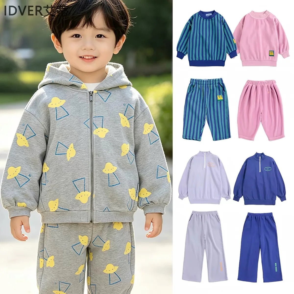 2026 Spain NEW Autumn Winter Baby Girls Velvet Sweatshirts Sets Cartoon Print Hoodies Kids Boutique Clothes Boys Winter Pants