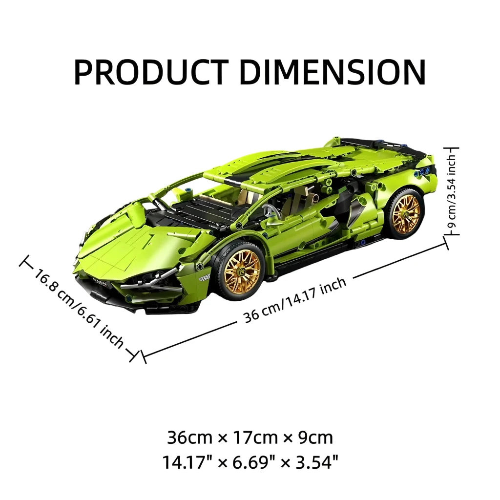1:14 RC Technic  Sports Car Blocks Bricks with Built-in Motor, DIY Assemble Remote Racing Car Model