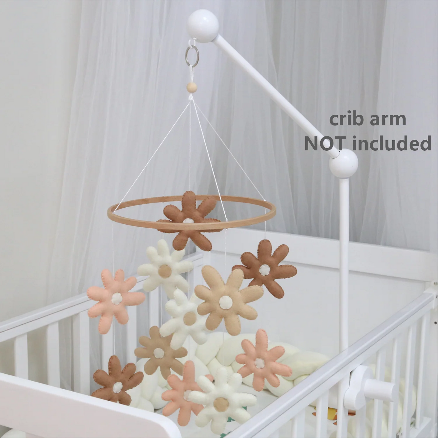 Baby Girl Mobile Daisy Nursery Decor Flower Baby Crib Mobile