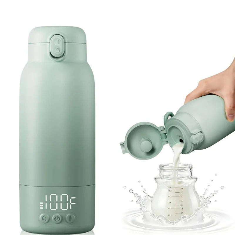 500ml Portable Travel Thermos, Milk Warmer, Milk Coffee Heater, Fast Heating and Long Battery Life Baby Milk Bottle Warmer with Long-lasting Insulation Function