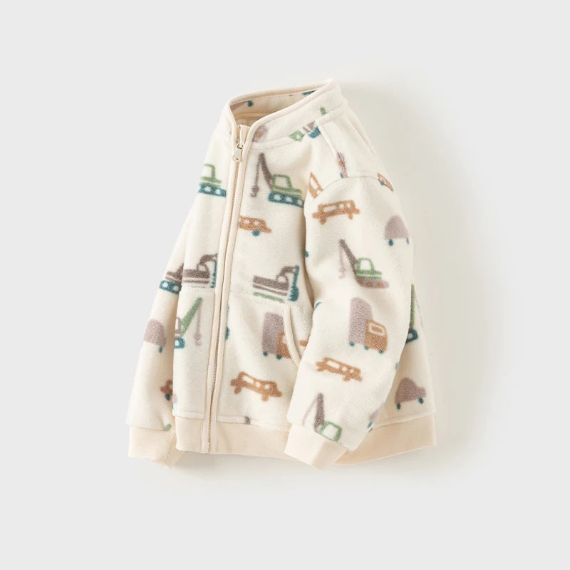 Boys Jackets Coats Zipper Spring Autumn Children's Clothing Cartoon Print Cute Outwear Kid Wear