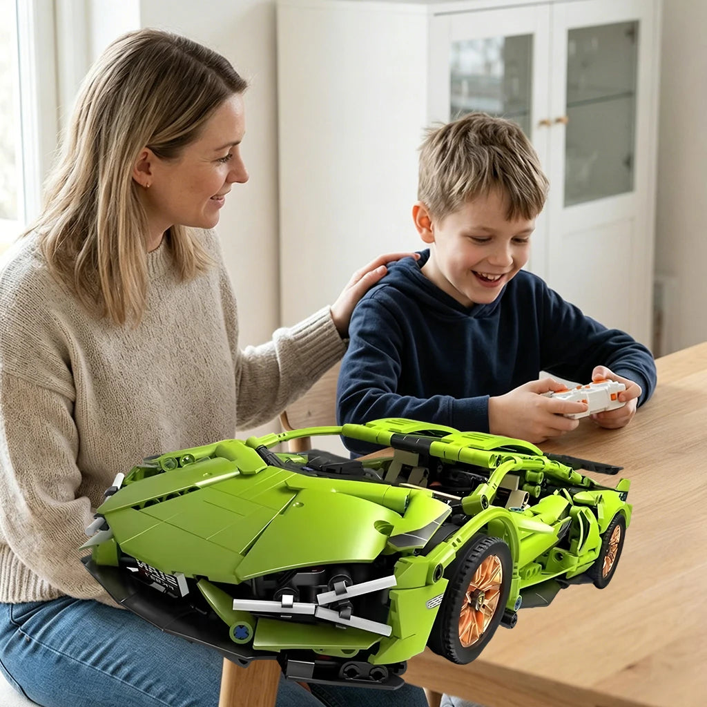 1:14 RC Technic  Sports Car Blocks Bricks with Built-in Motor, DIY Assemble Remote Racing Car Model
