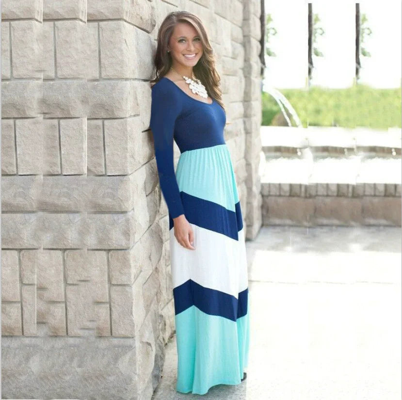 Beach Mother Daughter Dress Children's Clothing Vestidos Boho Long Dress Women Family Matching Outfits Girls Dresses Kids Summer