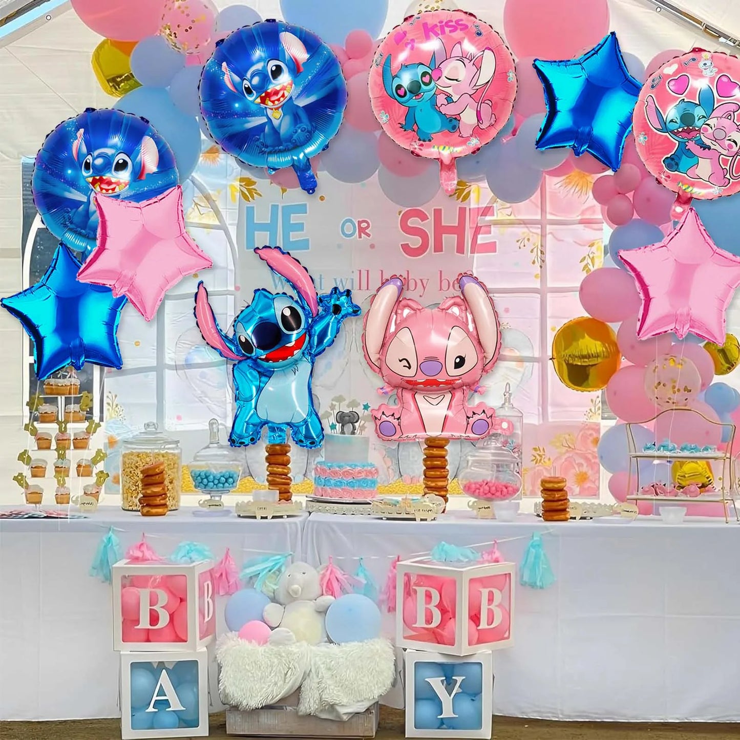 10Pcs Stitch Balloons, Party Decoration Foil Balloon for Party Supplies Birthday