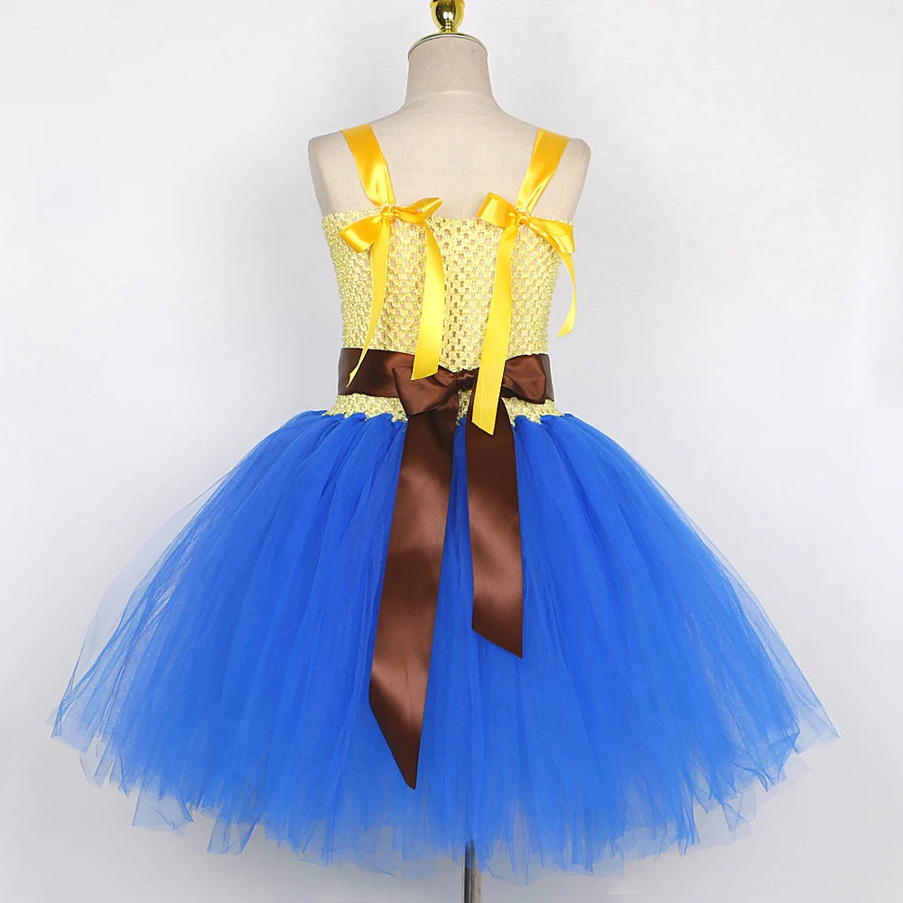 Cowgirl Toy Woody Dresses for Girls Jessie Princess Costumes Kids Christmas Halloween Outfits Fancy Tutus with Cowboy Hat Scarf