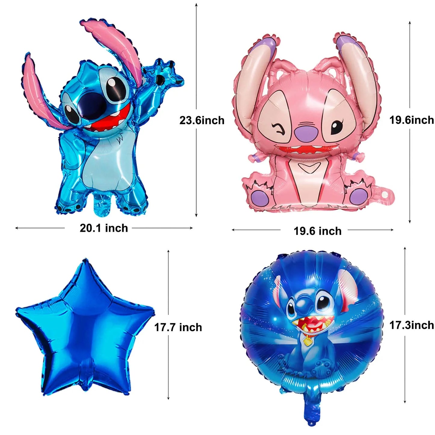 10Pcs Stitch Balloons, Party Decoration Foil Balloon for Party Supplies Birthday