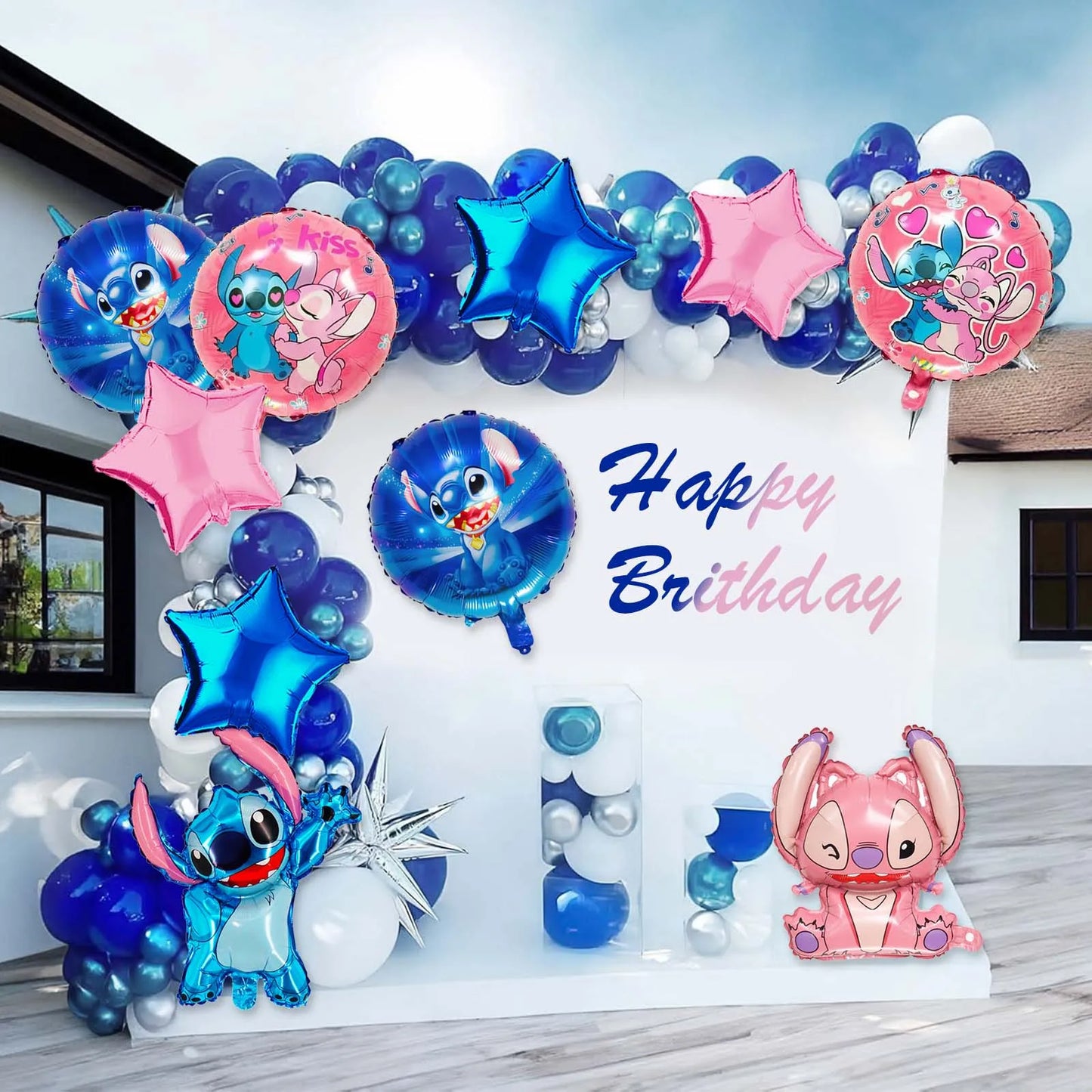 10Pcs Stitch Balloons, Party Decoration Foil Balloon for Party Supplies Birthday