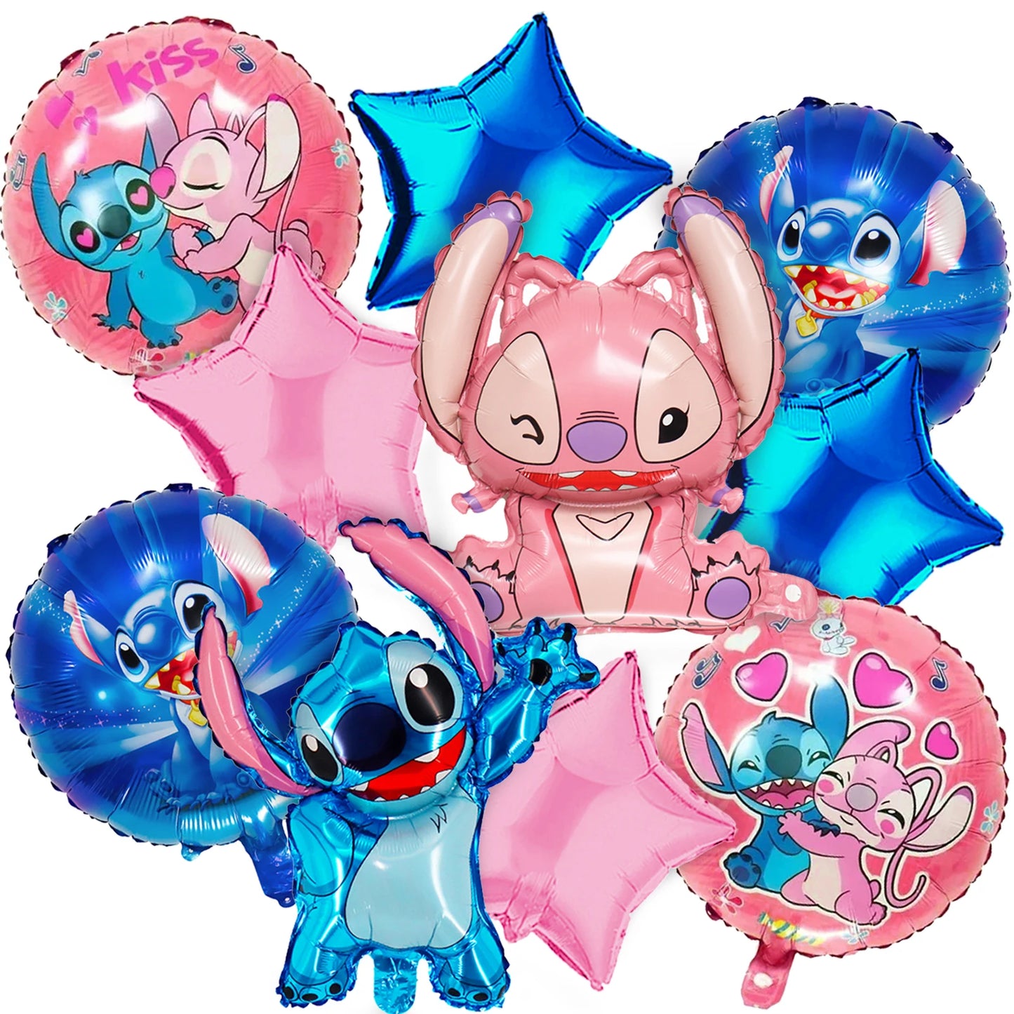 10Pcs Stitch Balloons, Party Decoration Foil Balloon for Party Supplies Birthday