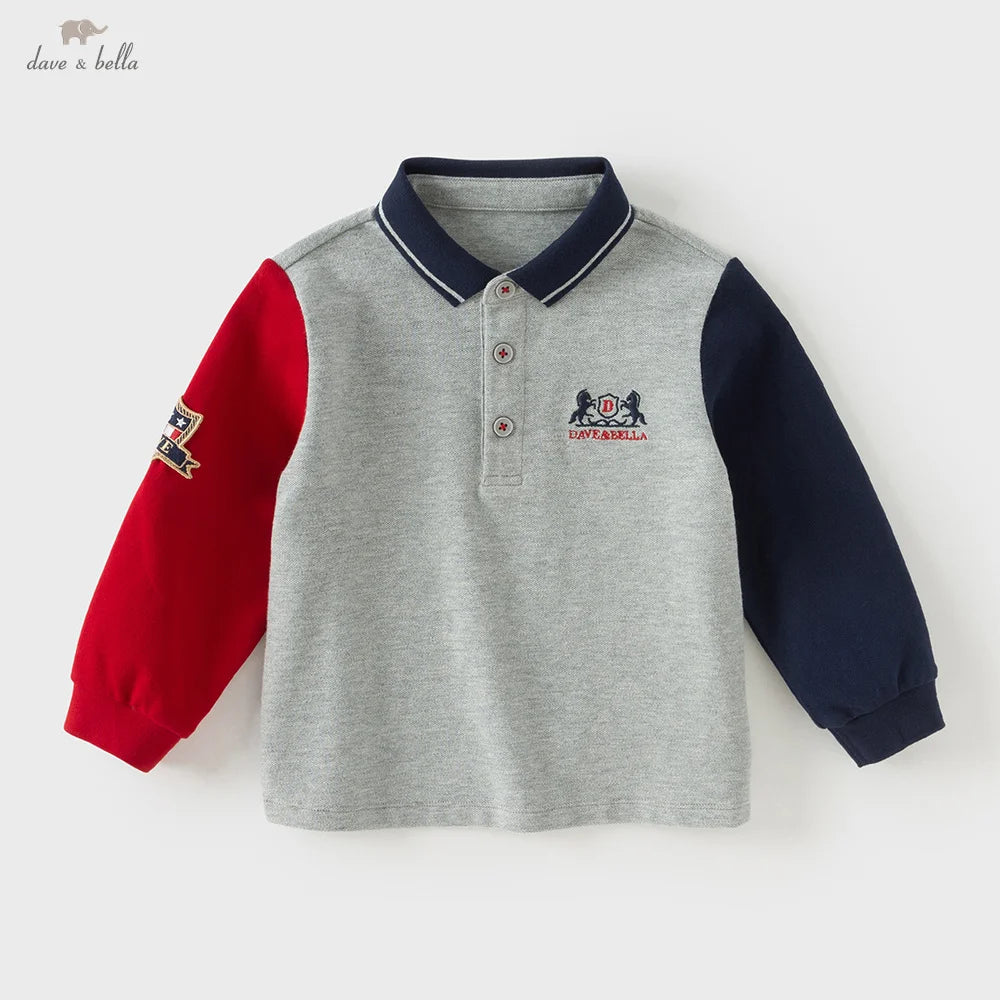 Boys' Spring Autumn Polo T-shirt Casual Long Sleeve Cotton T-shirt Kids Boy Outdoor Polo Shirt