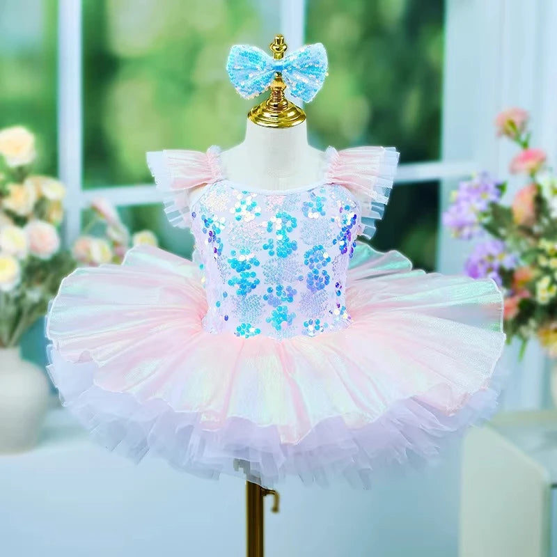 Children's tutu dress kindergarten dance sequins professional tutu kids girls performance costume Ballet Dress