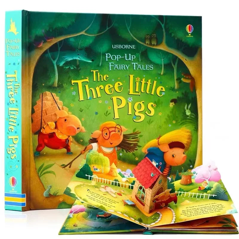 Pop-Up Three Little Pigs English 3D Flap Picture Books Kids Reading Book baby learn English language Books for Children