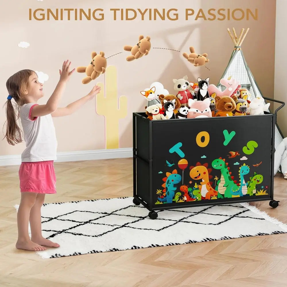 200L Extra Large Toy Chest Storage with Wheels for Boys and Girls, Toy Organizer Bin, Suitable for Stuffed Animals, Toy Basket,