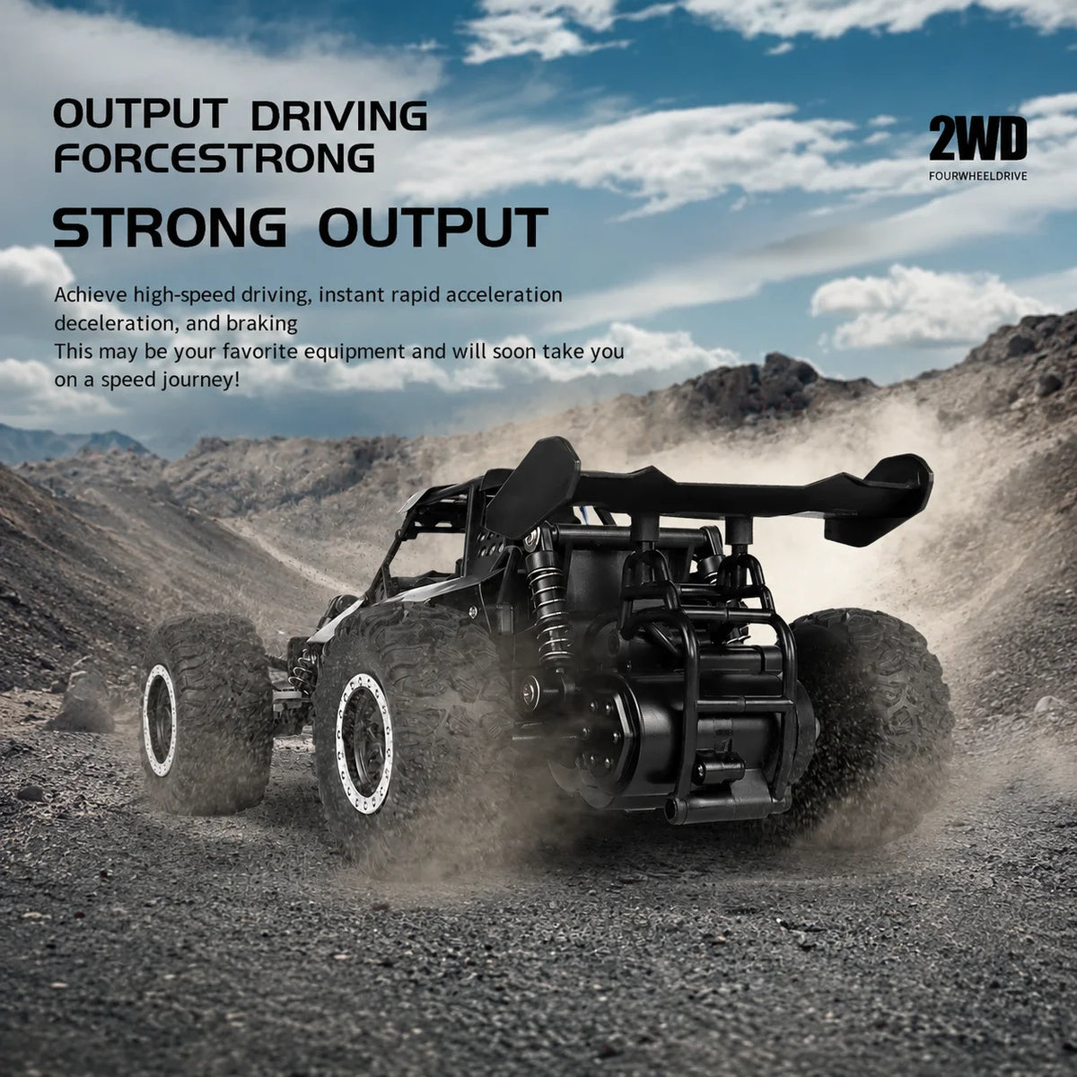 1:16 Alloy RC Off Road Car 2.4G Wireless Remote Control High Speed Buggy With LED Light Shock Absorber Kids Toy Racing Vehicle