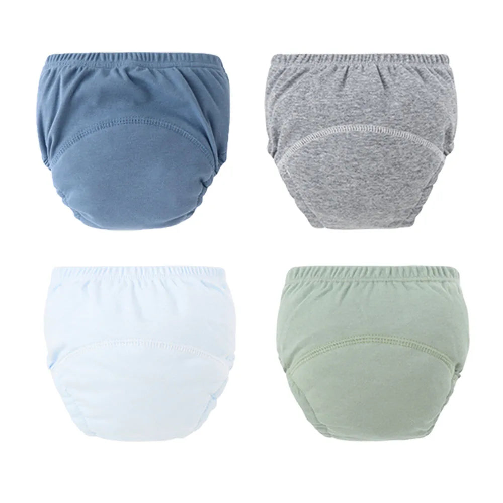 4PCS Baby Kids Cotton Potty Training Pants Waterproof Infant Shorts Underwear Reusable Cloth Diaper Nappies Children Panties