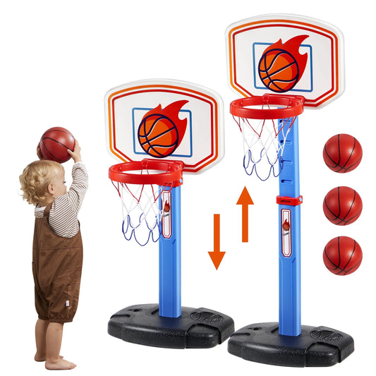 Toddler Basketball Hoop Indoor Basketball Game Set Adjustable Kids Basketball Goal With 4 Balls
