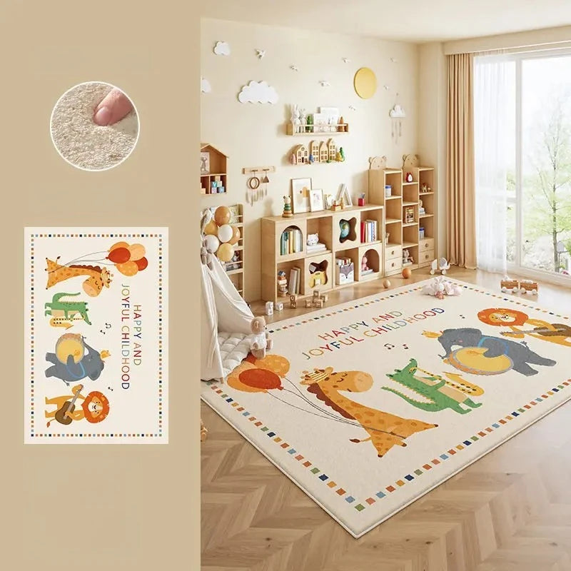 Cartoon Style Bedroom Decor Carpet Thicken Plush Carpets for Living Room Large Area Children's Floor Mat Fluffy Soft Bedside Rug