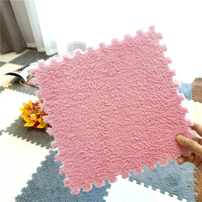 Soft Plush  Baby Play Mat Foam Children's Carpet Interlocking Exercise Tiles Floor Carpet And Rug for Kids Pad 30*30 CM