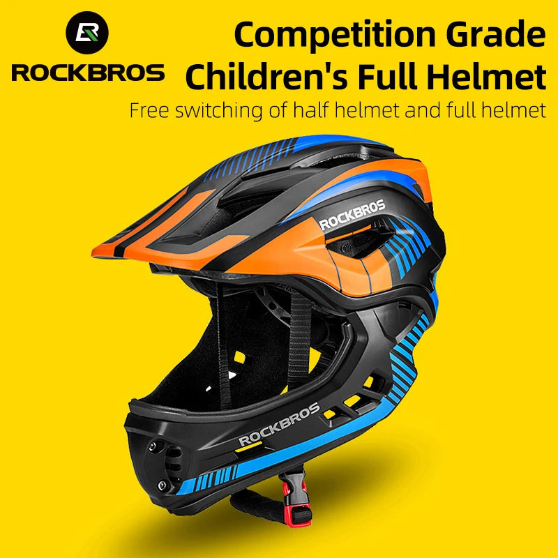 Child Cycling Helmet Impact Resistant Cross Helmet Detachable Full Face Helmet Safety Protection Bicycle Scooter Helmet