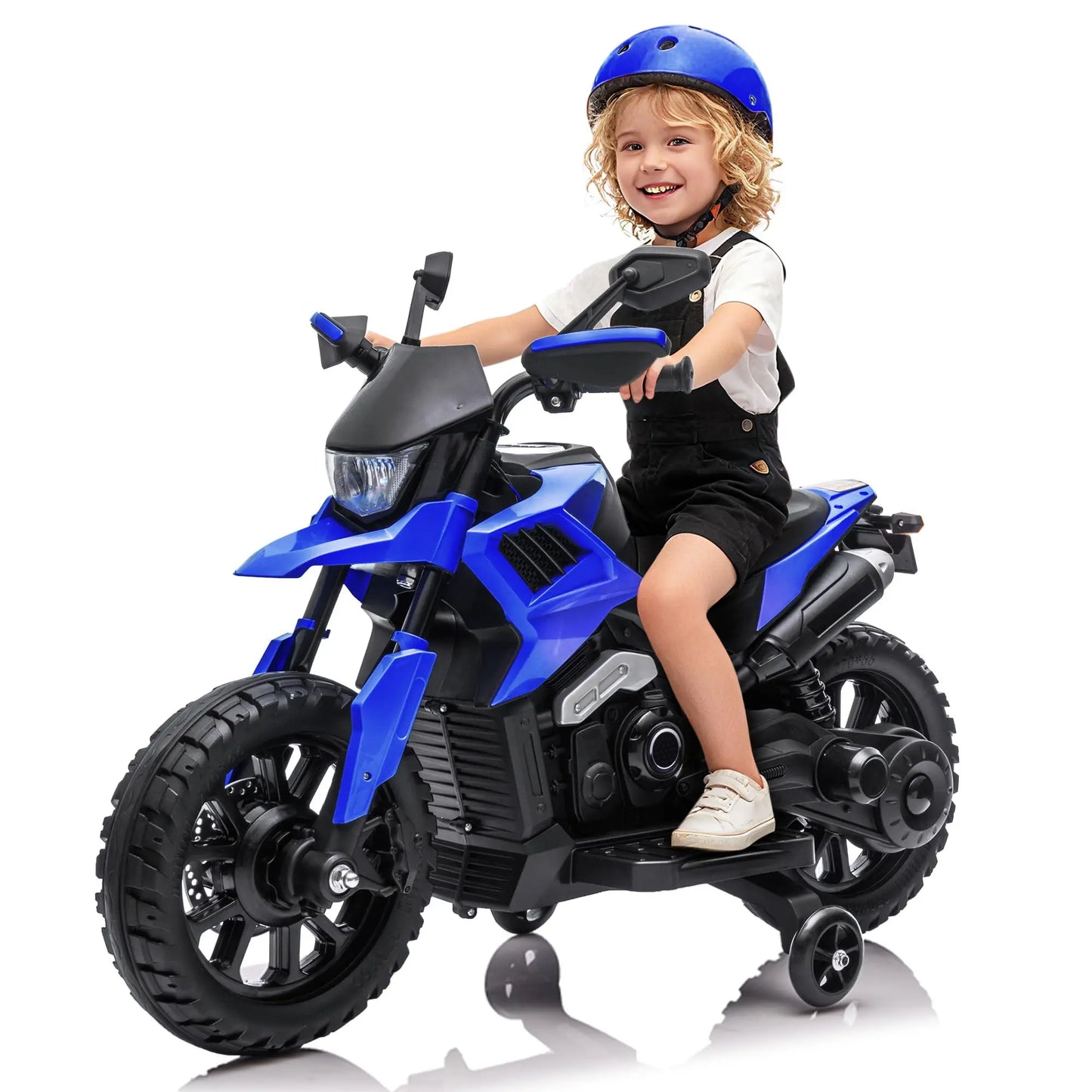 6V Kids Motorcycle With Training Wheels Headlight And Music 2 To 5 Mph Adjustable Speed Electric Ride On Bike For Toddler Child As Gift