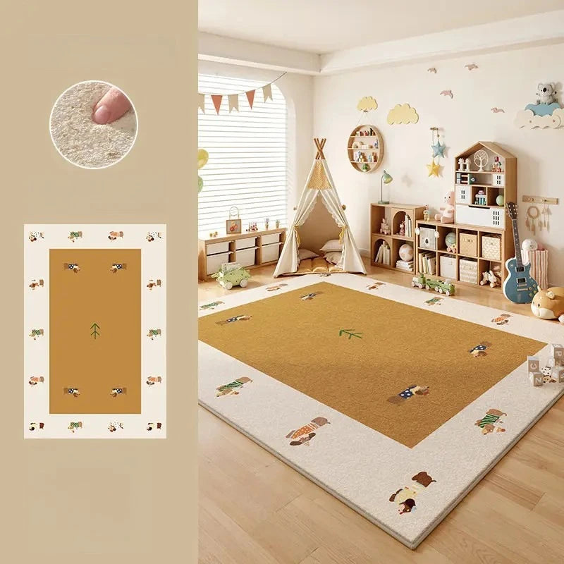 Cartoon Style Bedroom Decor Carpet Thicken Plush Carpets for Living Room Large Area Children's Floor Mat Fluffy Soft Bedside Rug