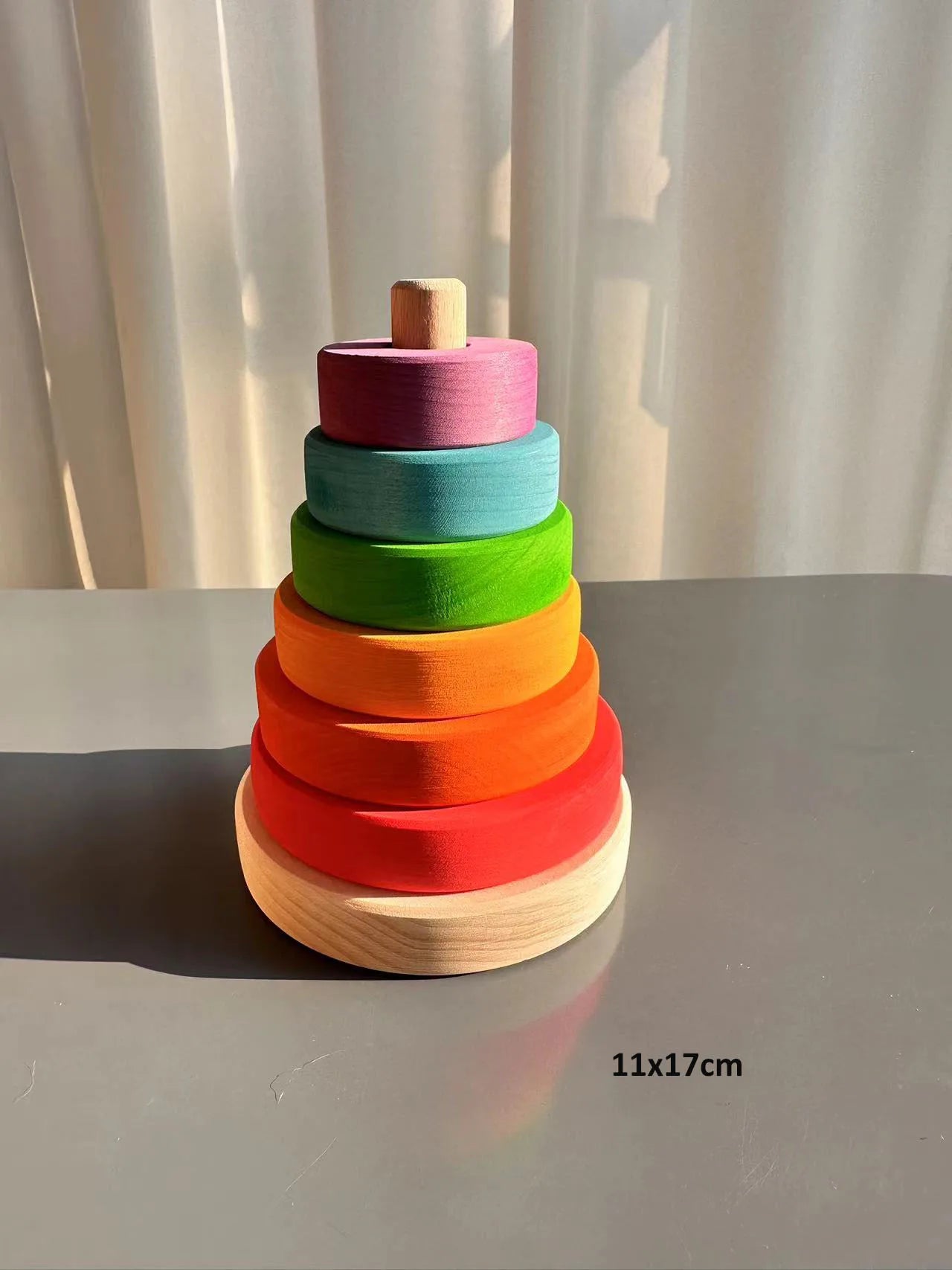 Kids Wooden Toys Pastel Building Blocks Stacking Crochet House  Animals Rainbow Forest Trees