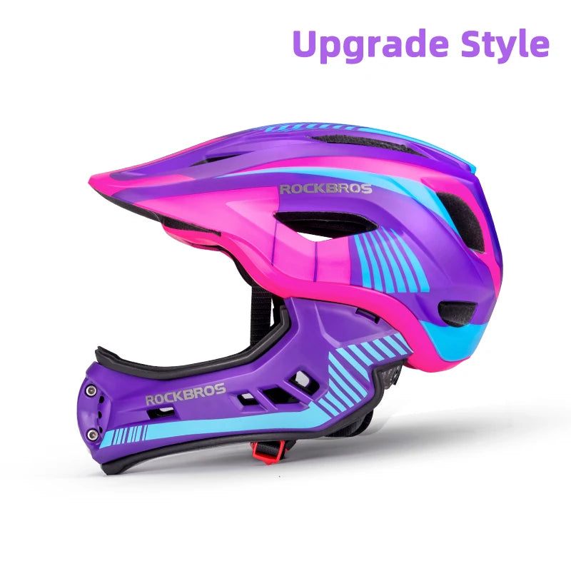 Child Cycling Helmet Impact Resistant Cross Helmet Detachable Full Face Helmet Safety Protection Bicycle Scooter Helmet