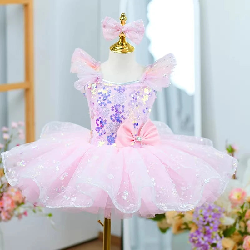 Children's tutu dress kindergarten dance sequins professional tutu kids girls performance costume Ballet Dress