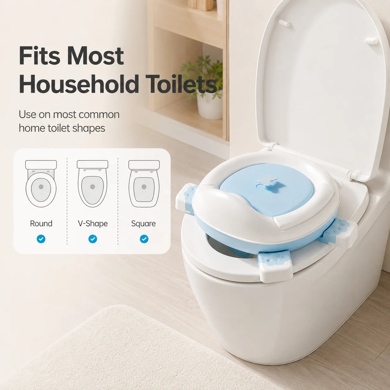 Kids Toilet Seat For Toddler Baby Potty Training Portable Toilet Ring Anti Splash Design Universal Fit Bathroom Seat For Kids