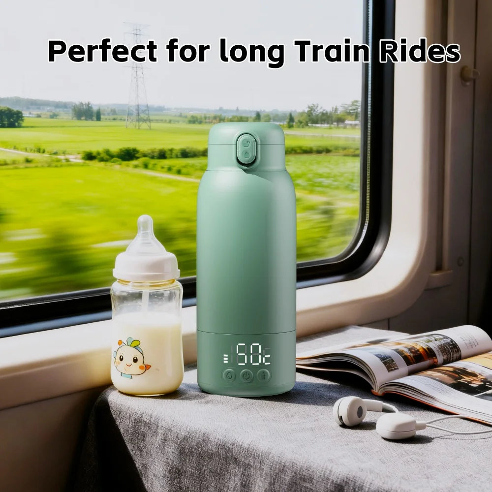 500ml Portable Travel Thermos, Milk Warmer, Milk Coffee Heater, Fast Heating and Long Battery Life Baby Milk Bottle Warmer with Long-lasting Insulation Function