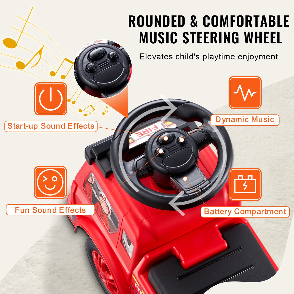Ride On Push Car Kids Ride On Car with Music Steering Wheel & Under Seat Storage for Toddlers Ages 1-3 Ride Racer