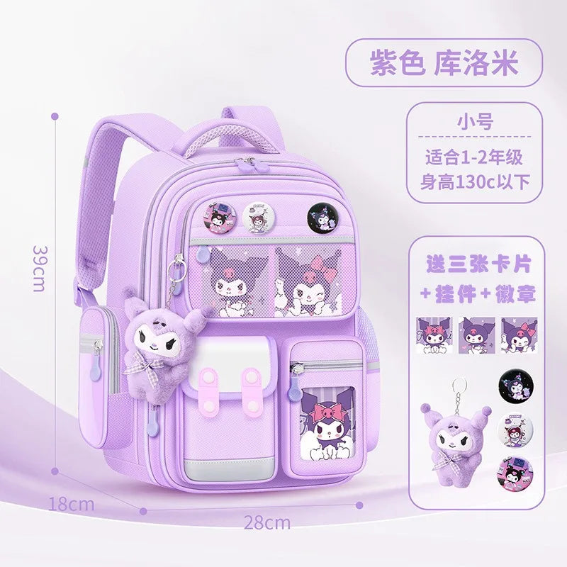 New Hot Cinnamoroll Large-Capacity Cartoon Children'S Backpack Kuromi My Melody Pochacco Cute Anime Children'S School Bag Set